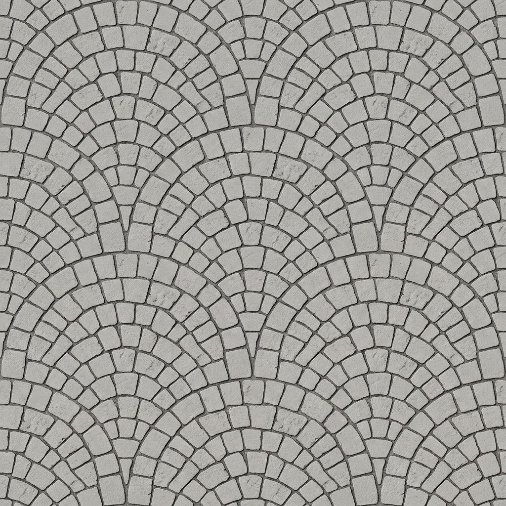 European Fan stamped concrete